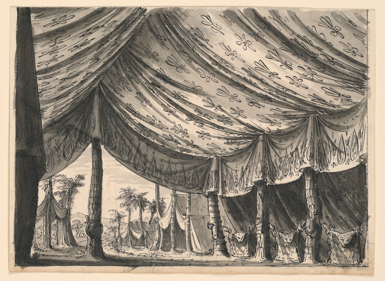 Stage Design, Tent of Genghis Khan, for the Ballet Genghis Khan by Luigi Henry by Romolo Achille Liverani