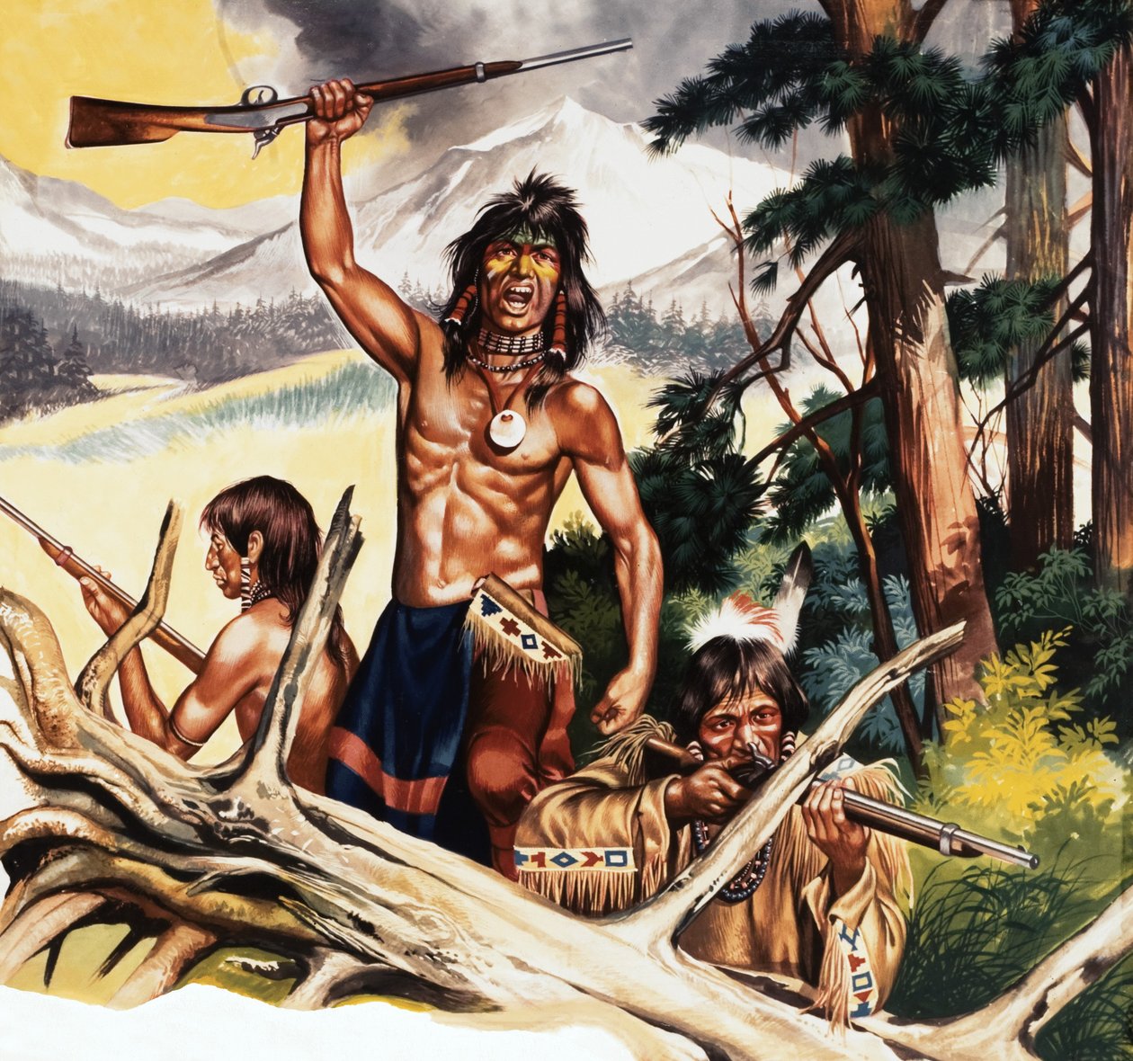 American Indian with Rifle by Ron Embleton