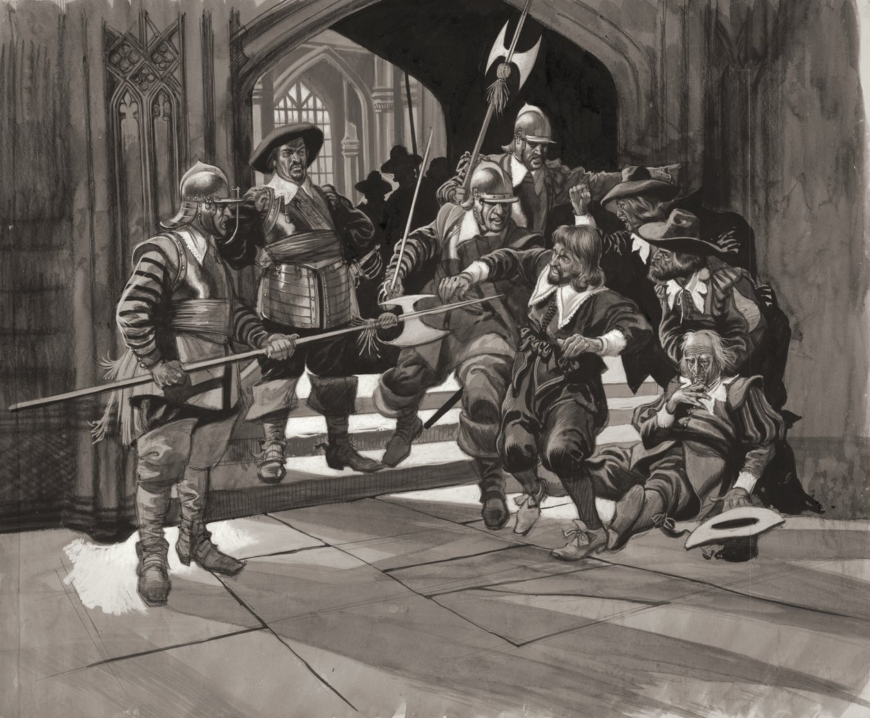 Colonel Pride Refusing Entrance of Certain Members of the House of Commons by Ron Embleton
