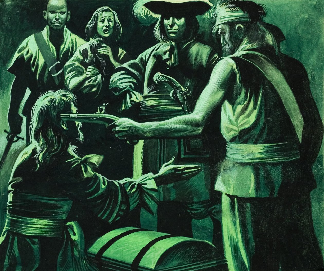 Sir Henry Morgan and Chest of Treasure by Ron Embleton