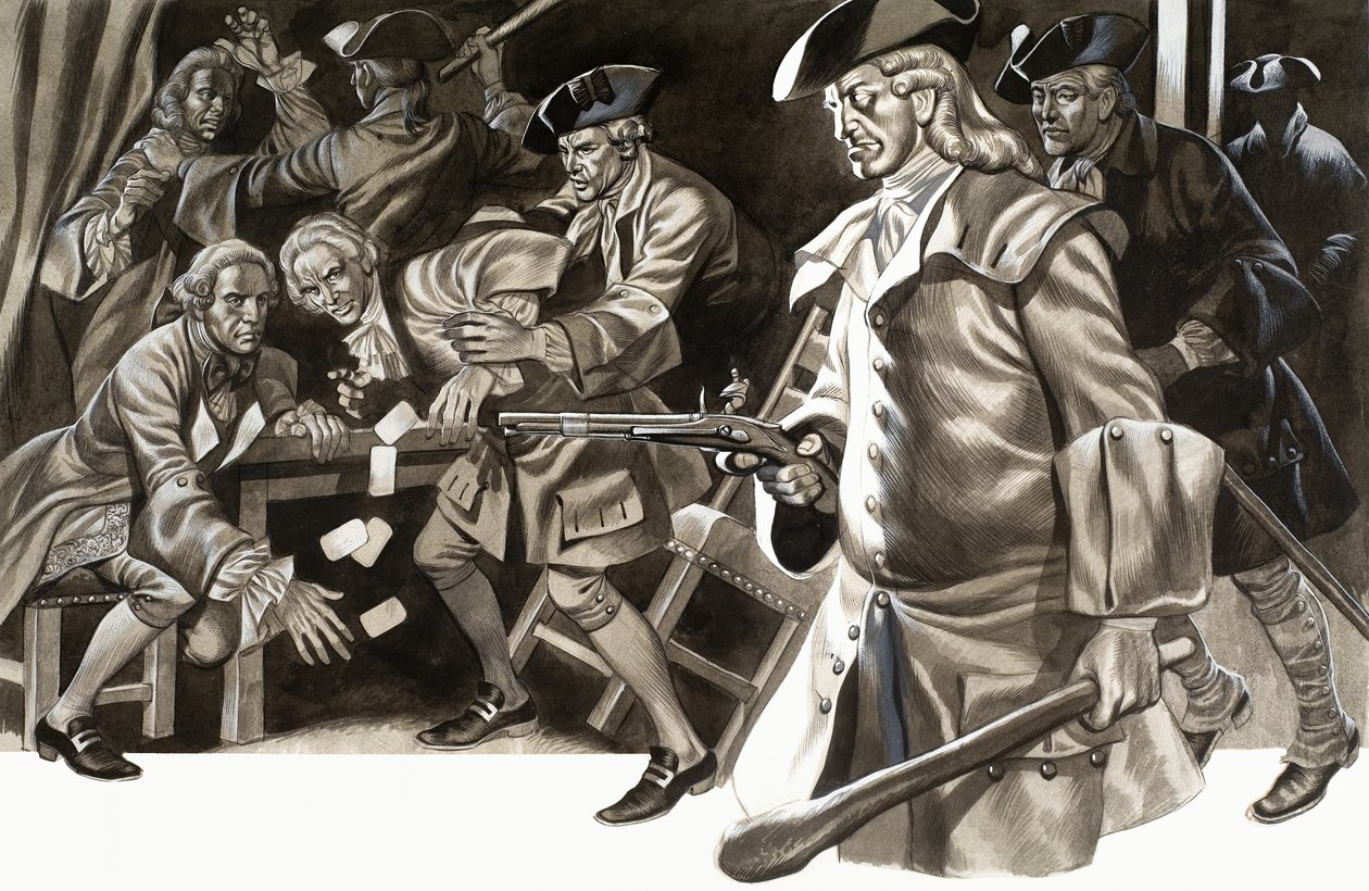 Unidentified robbery or raid on a gambling house by Ron Embleton