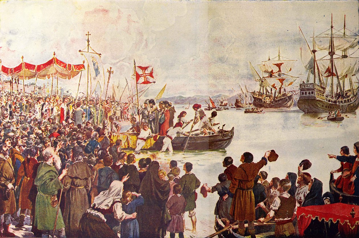 Departure of Vasco da Gama to India by Roque Gameiro