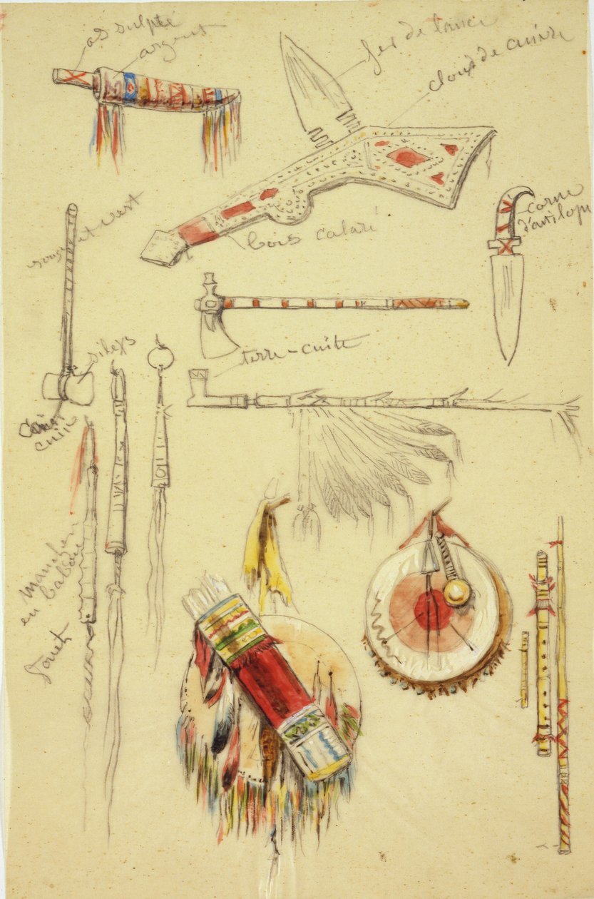Indian Artifacts, Weapons and Pipes by Rosa Bonheur