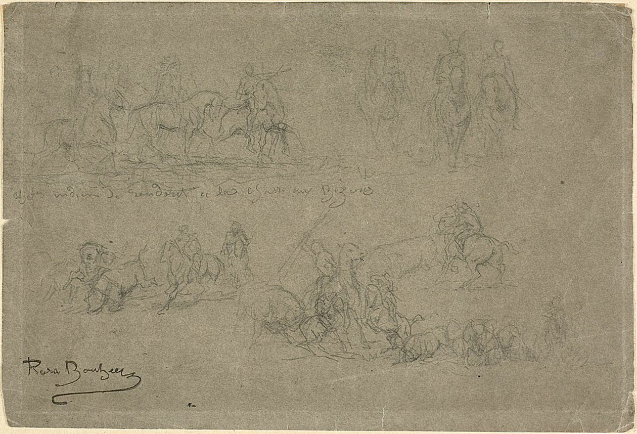 Chief Returning from a Bison Hunt and Other Studies by Rosa Bonheur