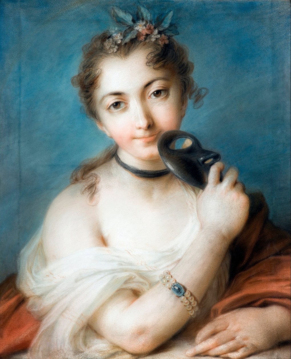 Portrait of a Lady with a Mask by Rosalba Giovanna Carriera