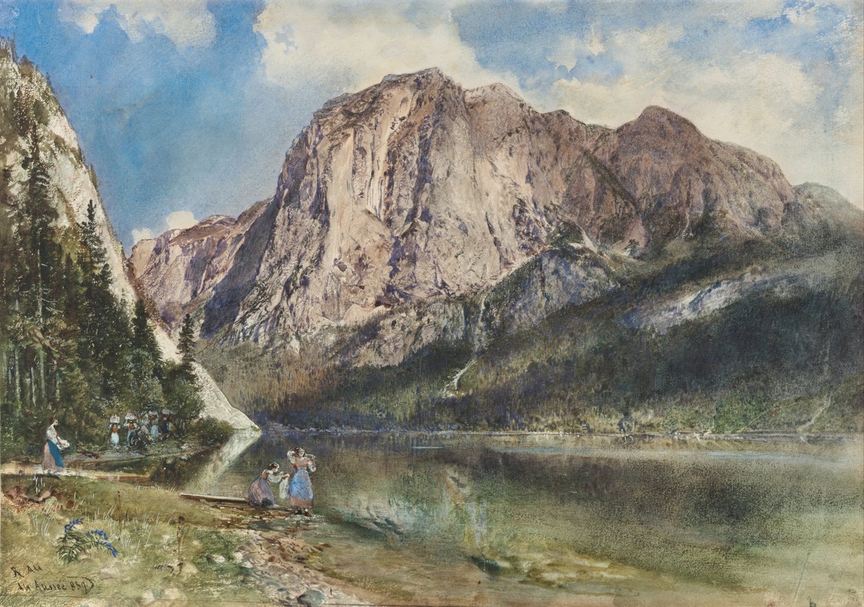 Altaussee Lake and Face of Mount Trissel by Rudolf von Alt