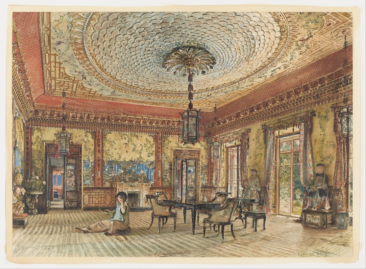 The Japanese Salon, Villa Hügel, Hietzing, Vienna by Rudolf von Alt