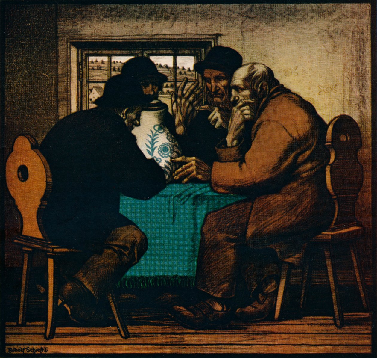 The Drinkers, c1927 by Rudolf Schiestl