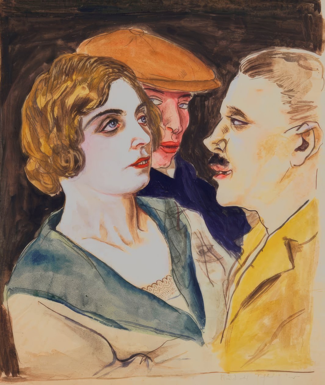 Dancing Couple and Spectators by Rudolf Schlichter