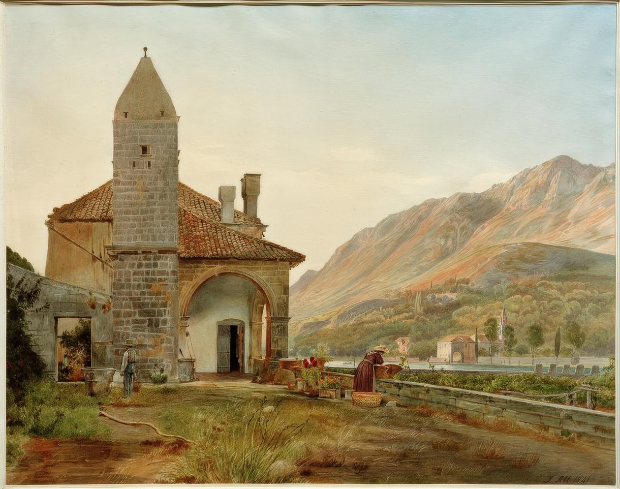 The Franciscan Monastery in the Omblatal near Ragusa by Rudolf von Alt