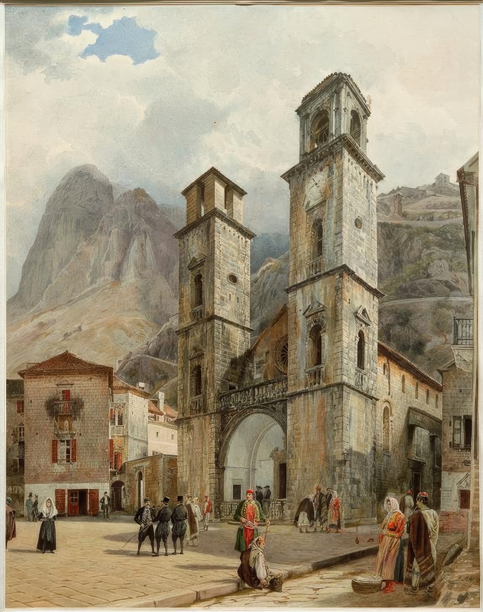 The Cathedral Square in Cattaro by Rudolf von Alt