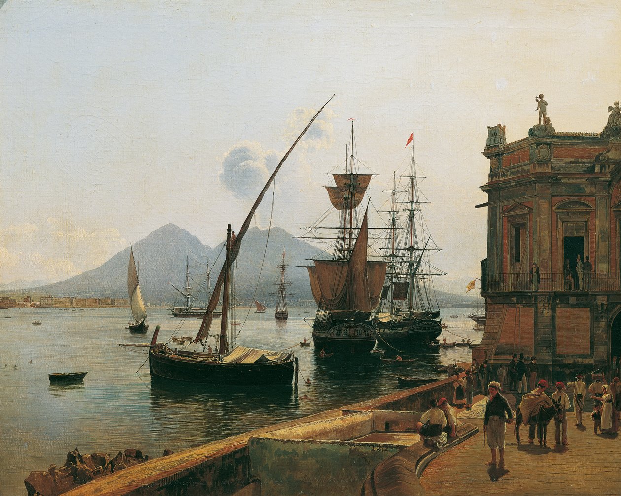 The Port of Naples with Vesuvius by Rudolf von Alt