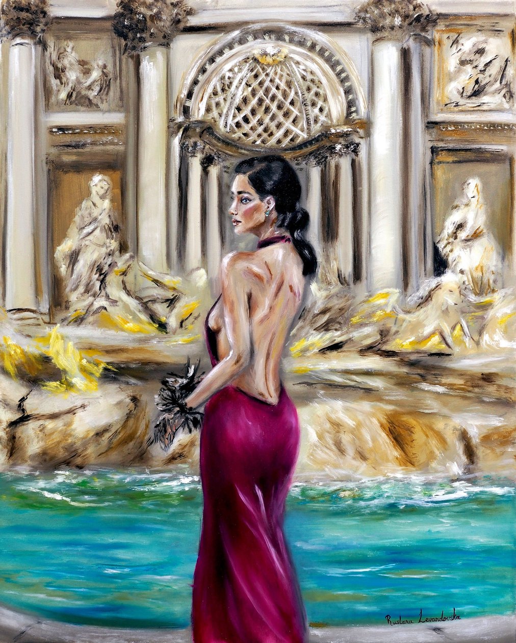 At the Trevi Fountain by Ruslana Levandovska