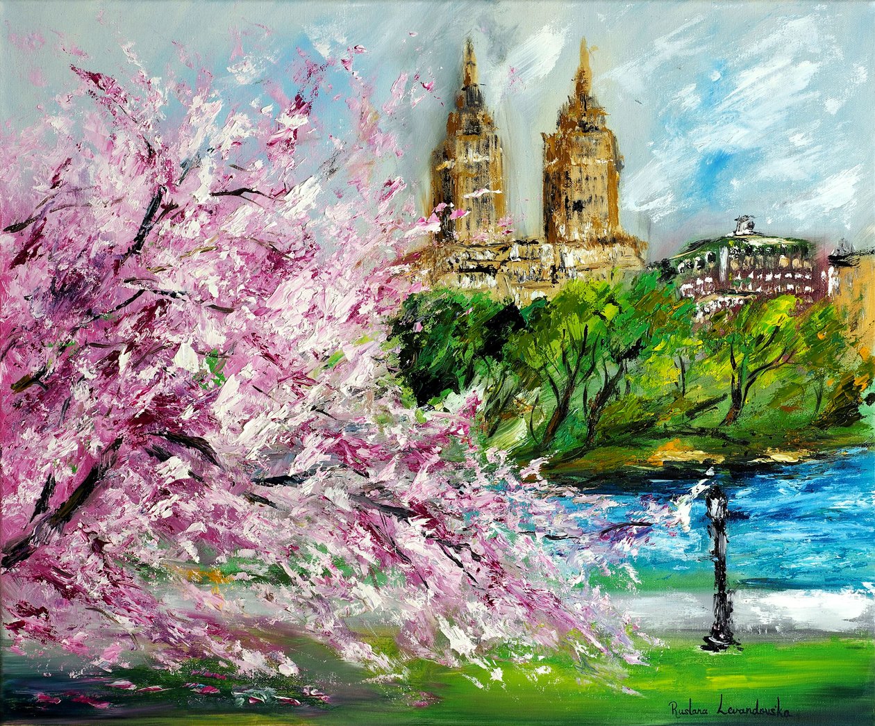 Cherry Blossoms at Central Park New York by Ruslana Levandovska