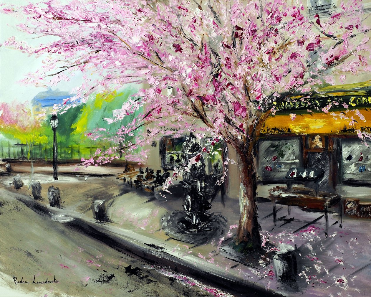 Cherry Blossoms by Shakespeare & Company Paris by Ruslana Levandovska