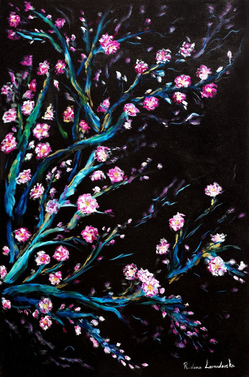 Cherry Blossoms in Black by Ruslana Levandovska