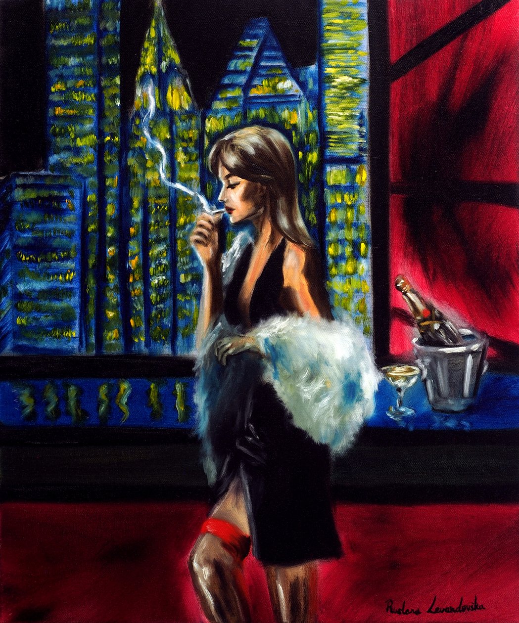 Lady in the City Night, 2025 by Ruslana Levandovska
