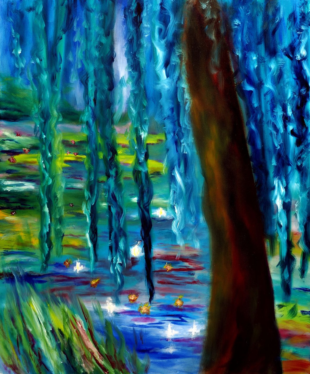 Monet Japanese Garden in Giverny Right Panel, 2024 by Ruslana Levandovska