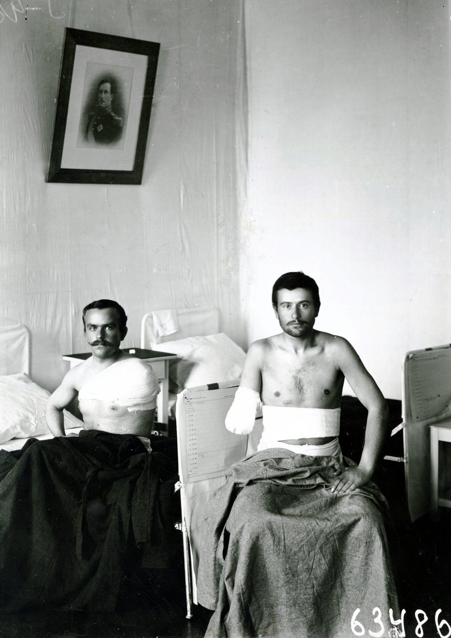 Wounded soldiers in a military hospital, St Petersburg by Russian Photographer