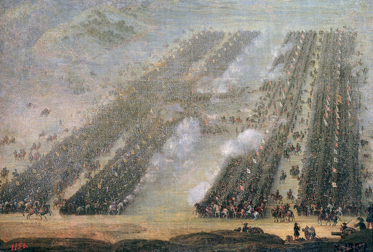 The Battle of Poltava by Russian School