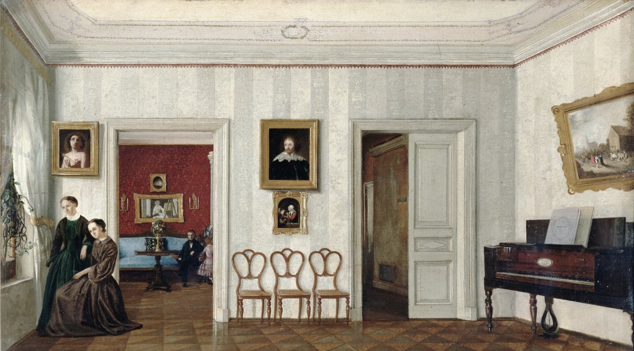 The small hall with the piano by Russian School