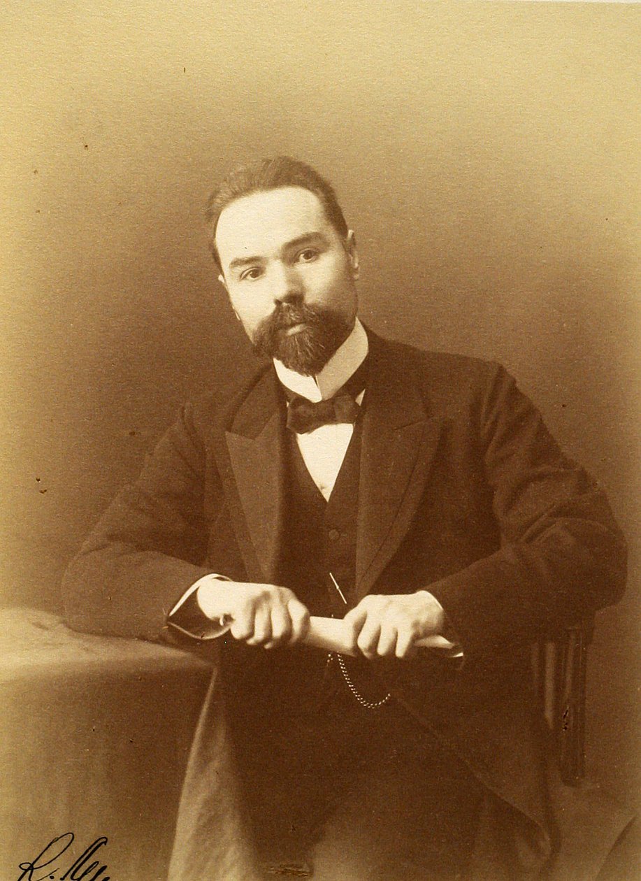 Portrait of the Author and Poet Valery Yakovlevich Bryusov by Russian Photographer