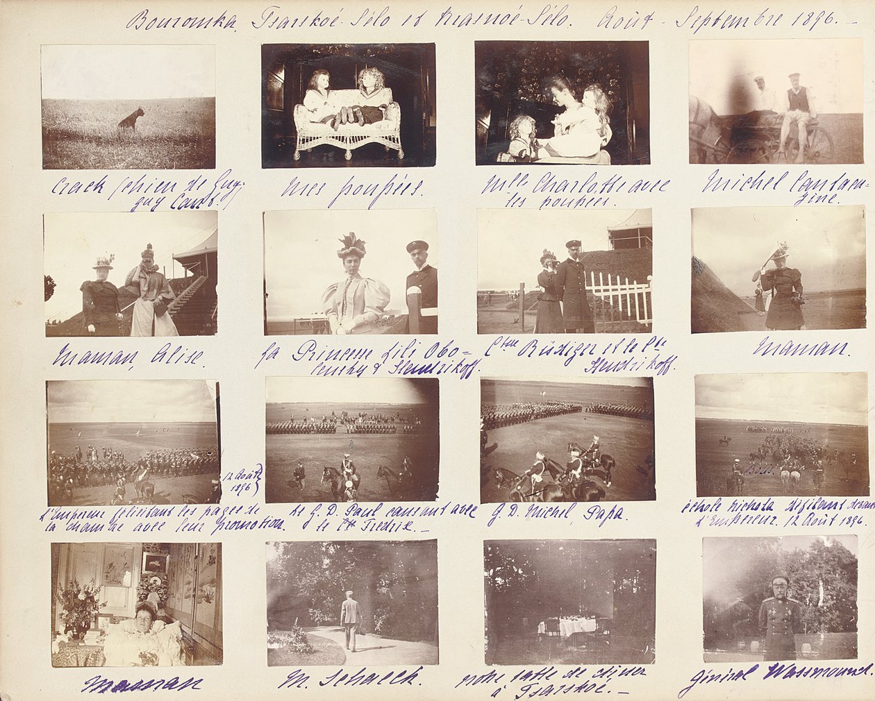 The Russian Imperial Family, page from an album of photographs, c.1897-99 by Russian Photographer