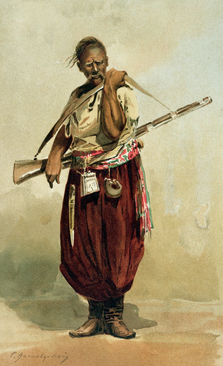 17th century Zaporogue Cossack, late 19th century by Russian School