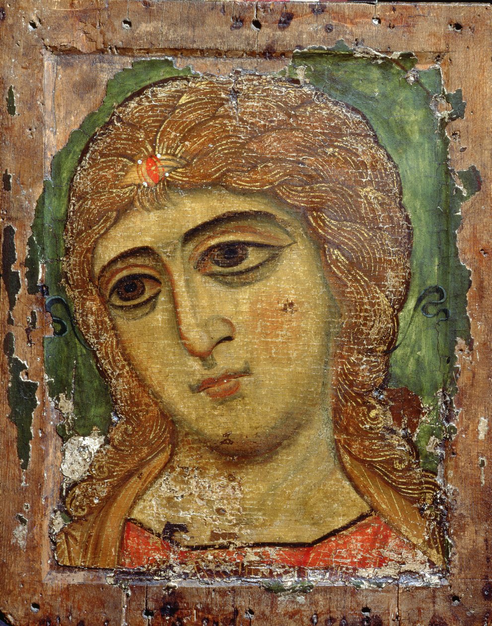 Archangel Gabriel (Angel with Golden Hair), Russian Icon, 12th Century by Russian School