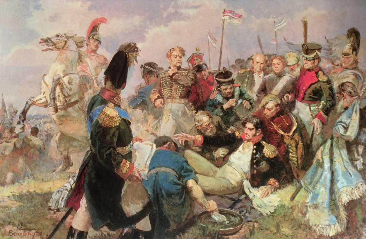 Battle of Borodino by Russian School