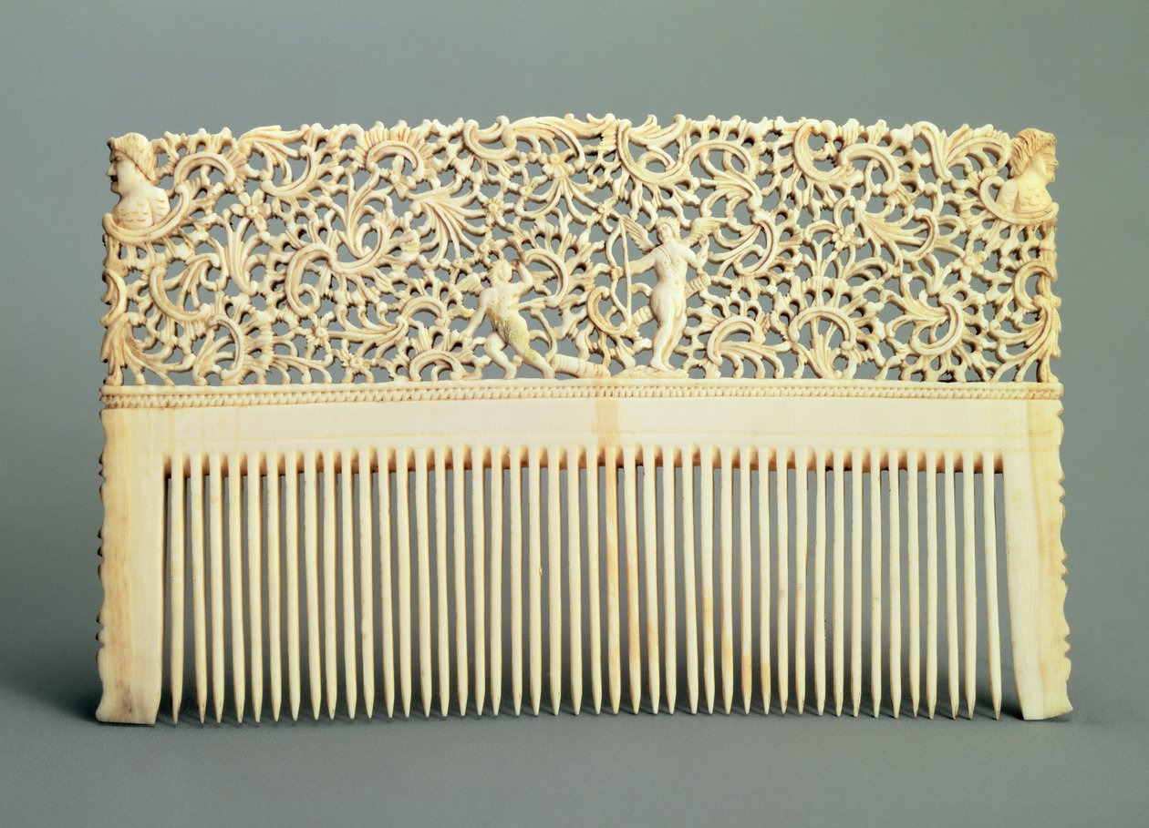 Ornamental comb with teeth on one side, from Kholmogory, mid 18th century by Russian School
