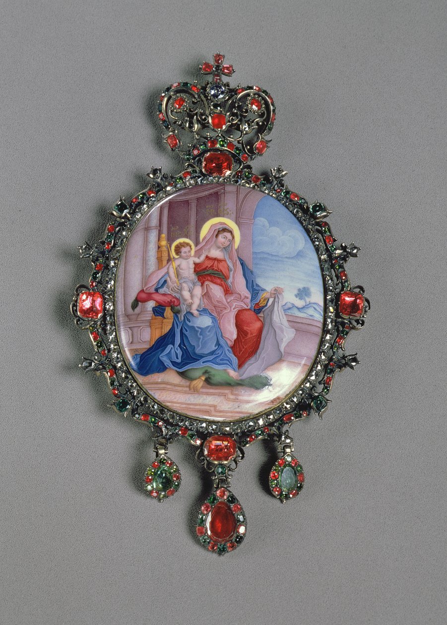Panagia with miniature of Madonna and Child by Russian School