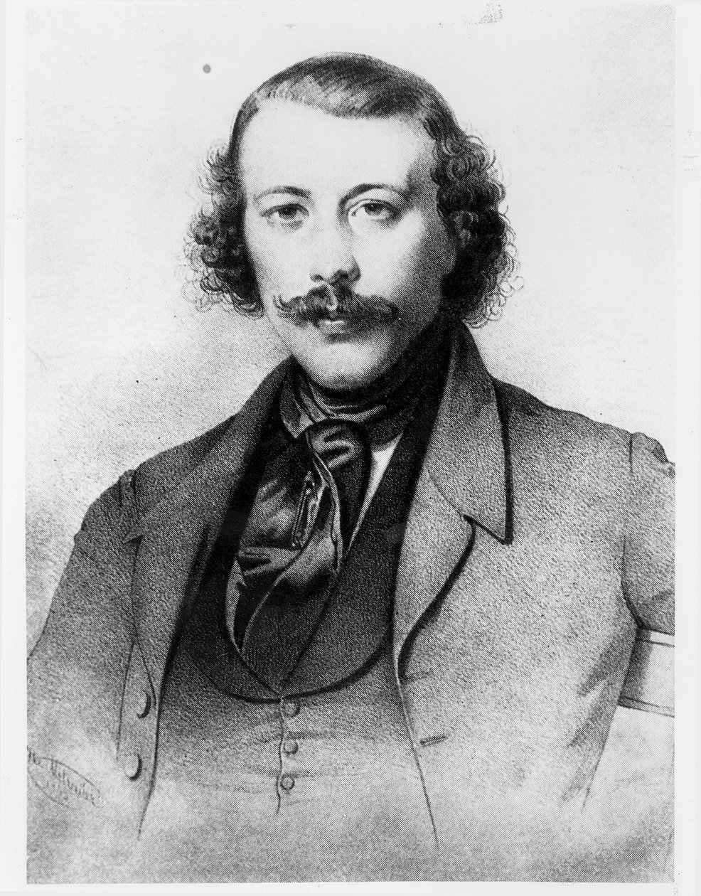 Portrait of Mikhail Aleksandrovich Bakunin (1814-76) 1843 by Russian School