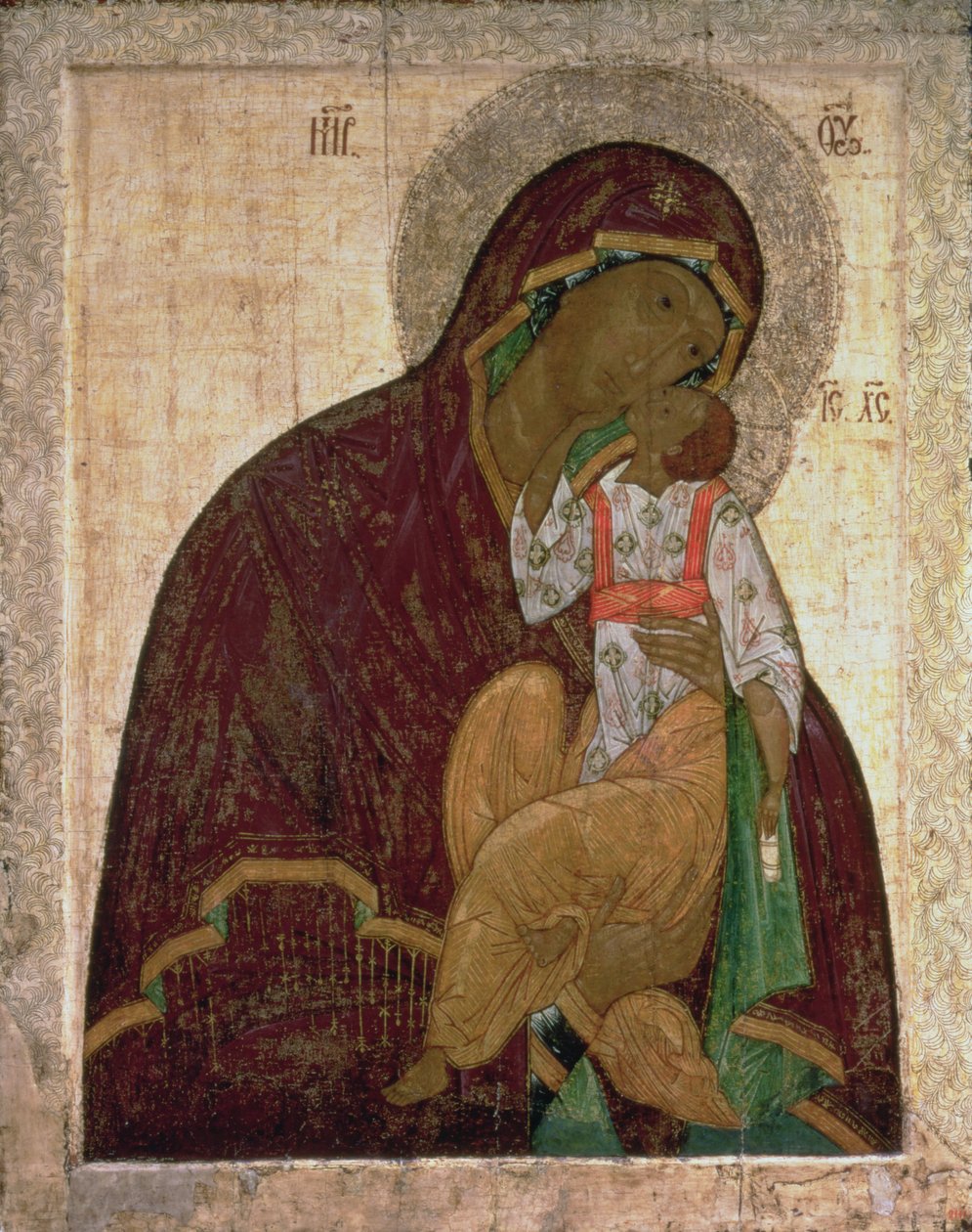 The Yakhroma Madonna of Humility, Russian icon, possibly School of Pskov by Russian School