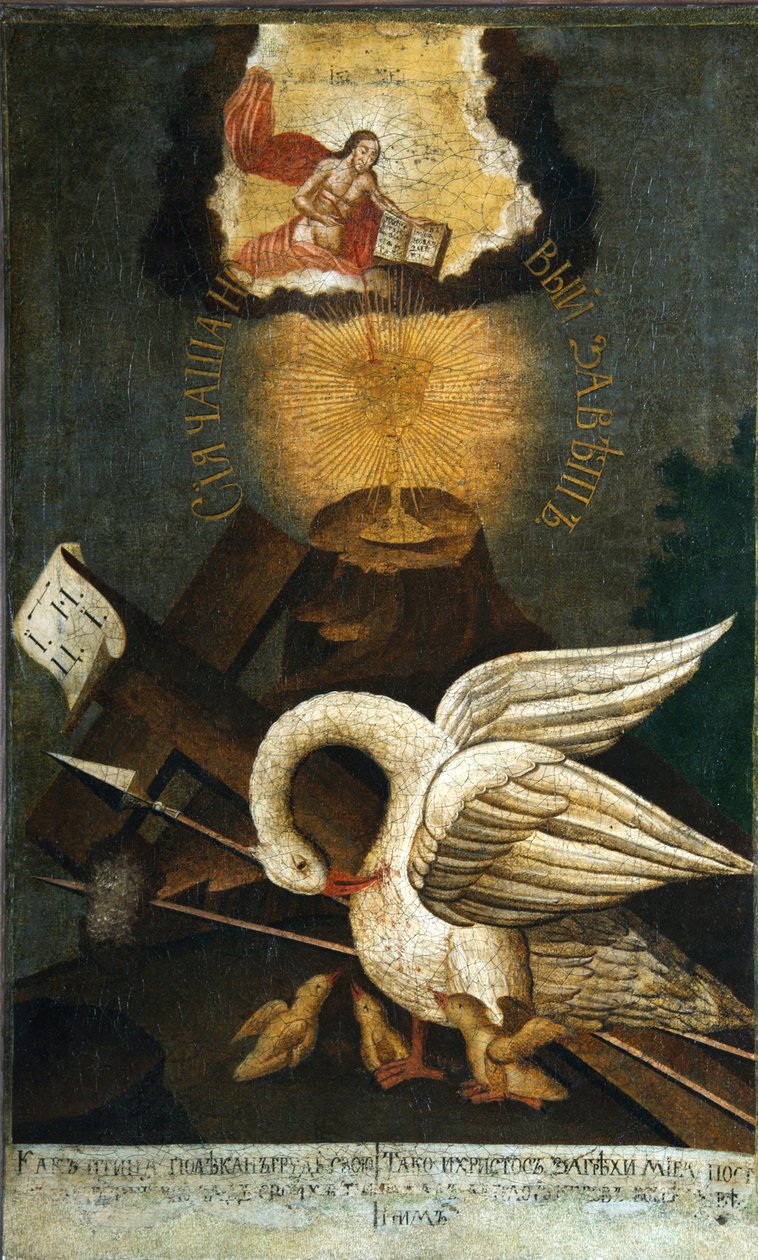 Pelican by Russian icon.