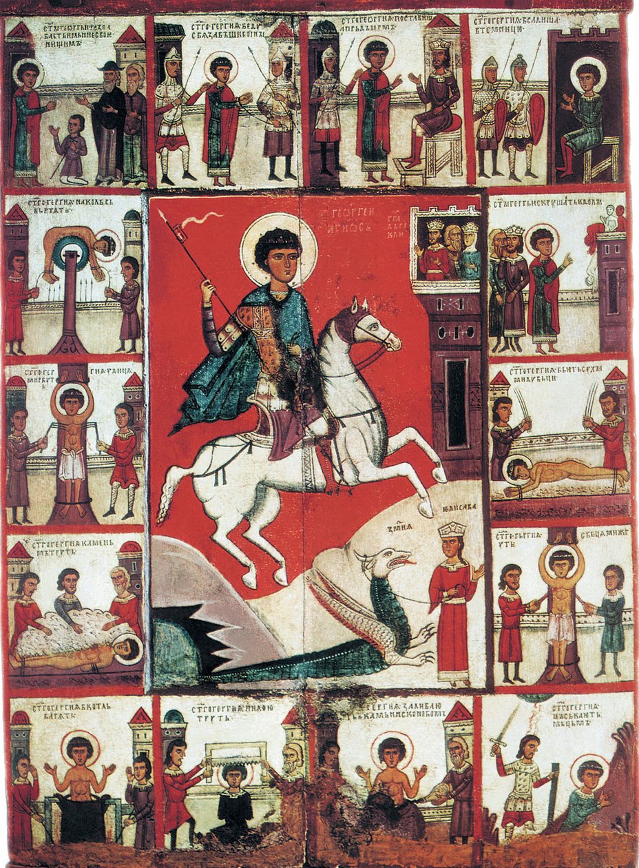 Saint George with Scenes from His Life by Russian icon.