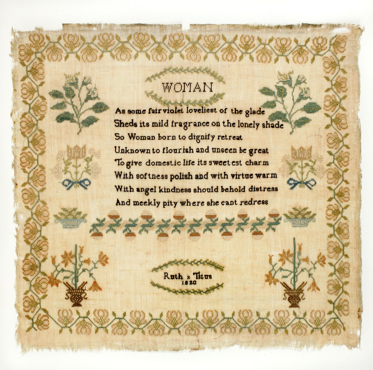Verse sampler, 1820 by Ruth Titus