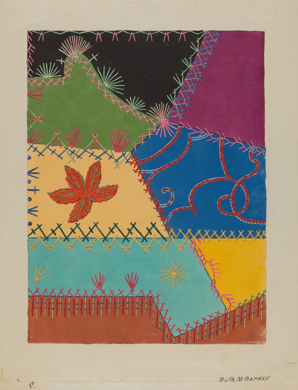 Crazy Quilt (detail) by Ruth M Barnes