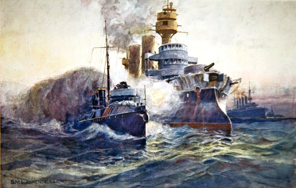 Running the Blockade, illustration from 'The Black and White' weekly ...