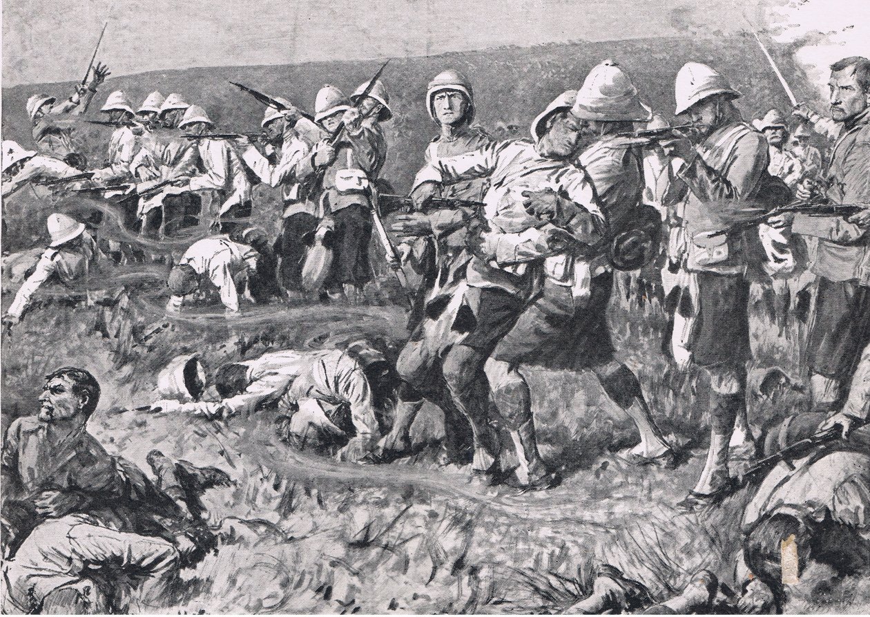 Majuba Hill, 27th February 1881 (1st Boer War) (Illustration from British Battles on Land and Sea, 1915) by S. Begg