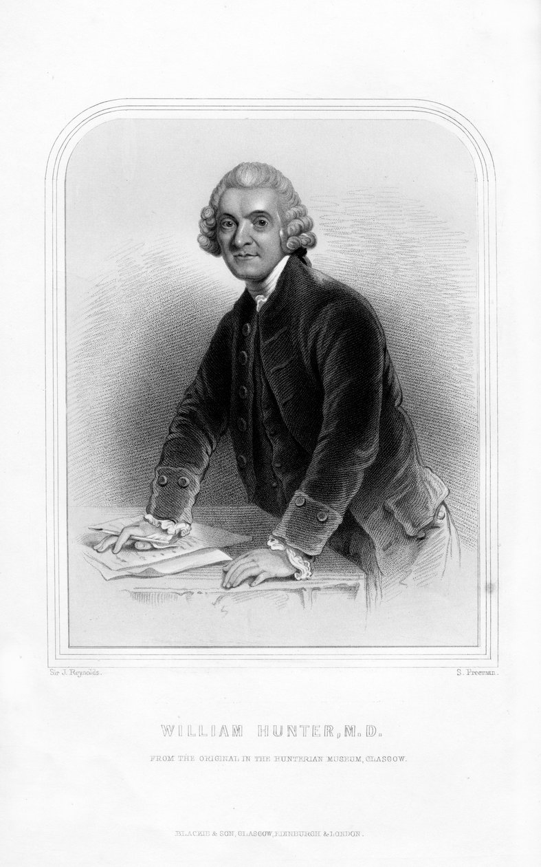 Dr William Hunter, Scottish anatomist and obstetrician, 1870 by S. Freeman
