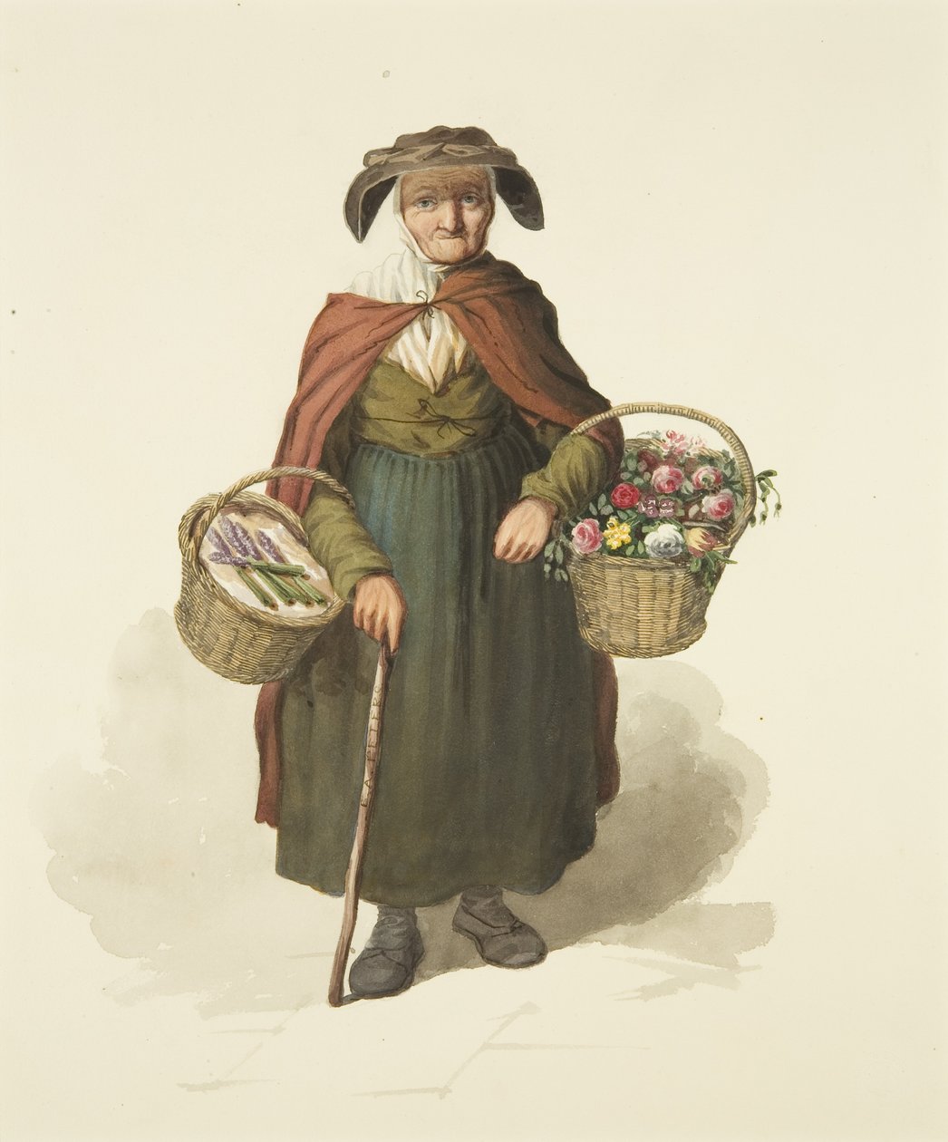 Old Kingswood Flower Seller, c.1828 by S. or D. A. Peters