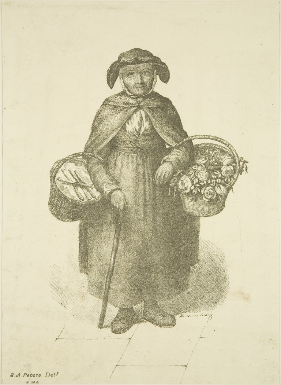 Old Kingswood Flower Seller, c.1828 by S. or D. A. Peters