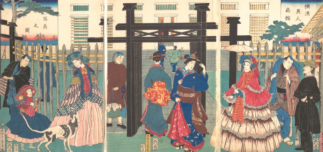 Foreign Business Establishment in Yokohama by Sadahide Utagawa