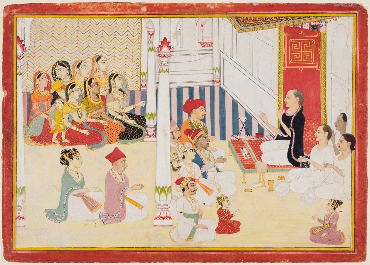 Svetambara Jain Teacher Giving Instruction, c. 1750-60 by Sahib Ram