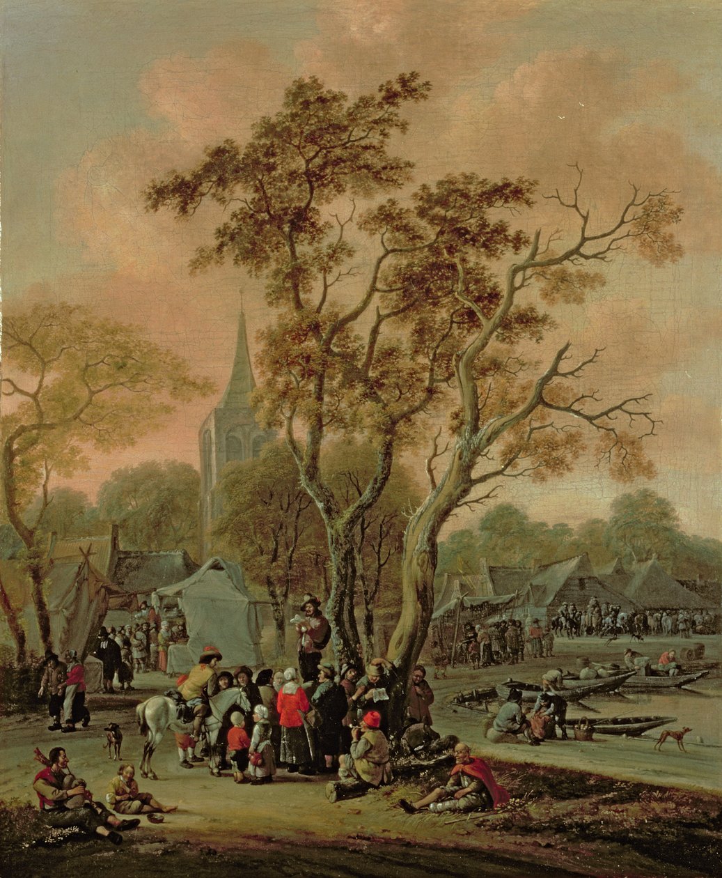 A Village Fair with a Mummer by Salomon Rombouts