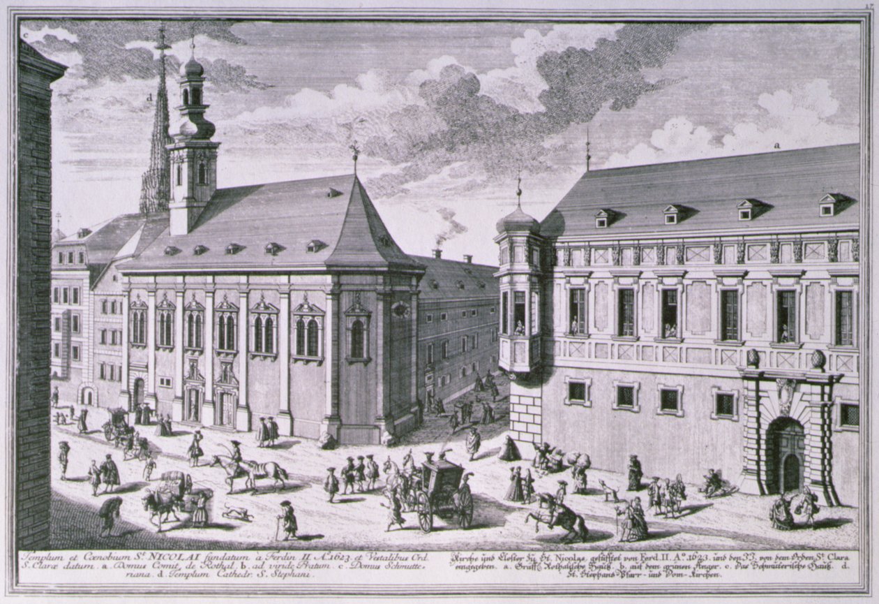 View of the church of St. Nicholas, Vienna by Salomon after Kleiner