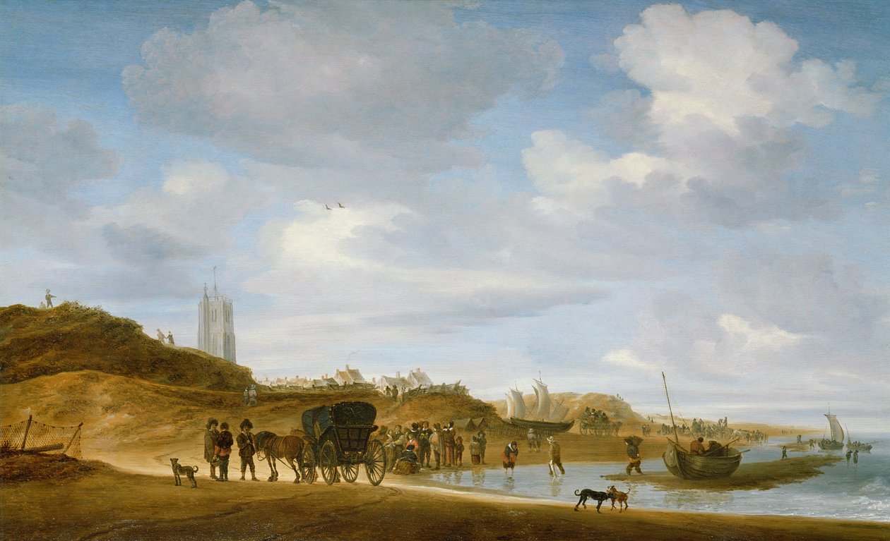 The Beach at Egmond-an-Zee by Salomon van Ruisdael or Ruysdael