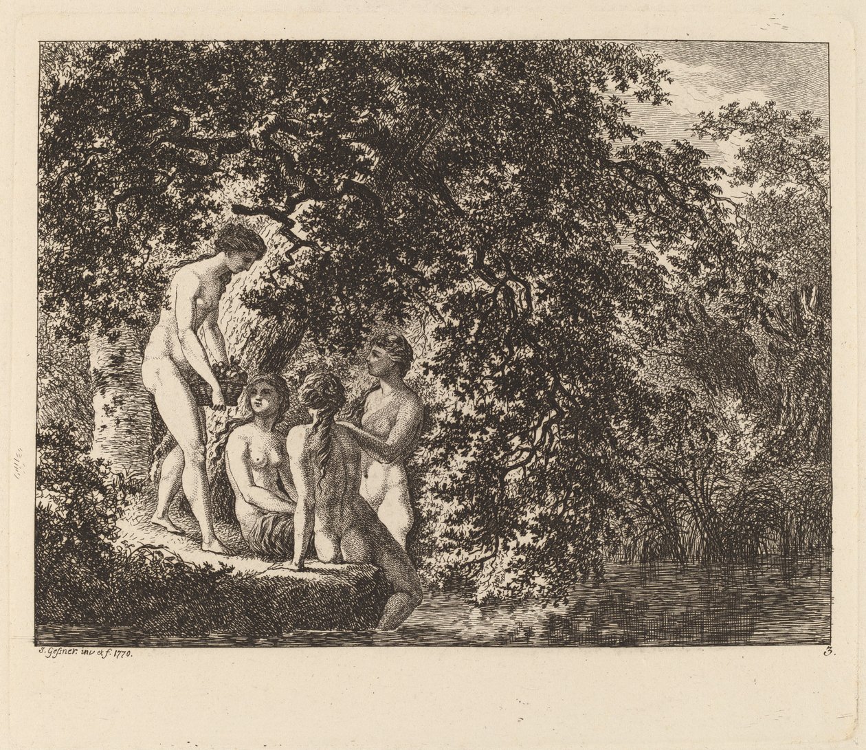 Girl Carrying a Basket of Fruit, 1770 by Salomon Gessner