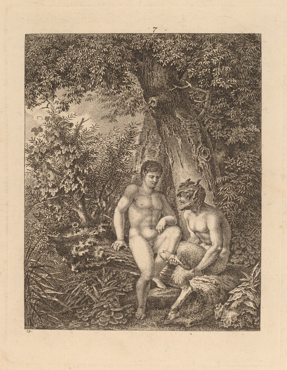 Two Satyrs in a Forest, 1777 by Salomon Gessner